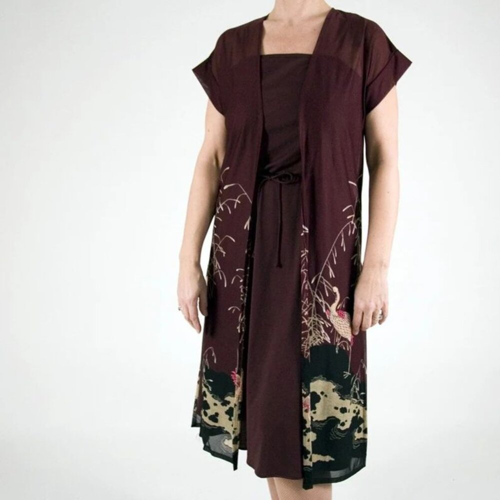 Sheer Burgundy Kimono